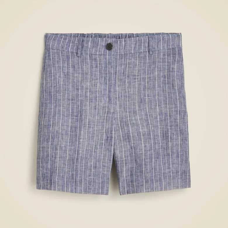 6" Harbor short in striped linen