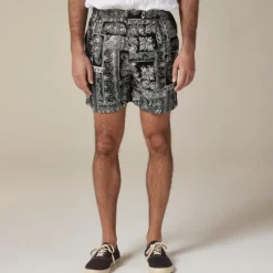 5.5'' Pier linen short in batik print