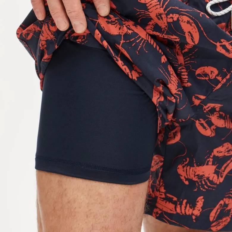 6" stretch swim trunk in print