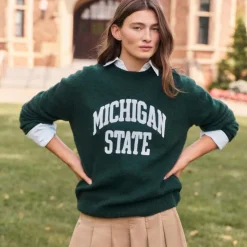 '47 X J.Crew brushed wool Michigan State sweater