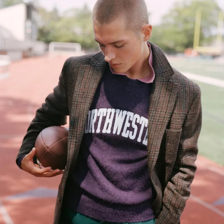 '47 X J.Crew brushed wool Northwestern sweater