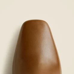 Almond-toe ankle boots in leather