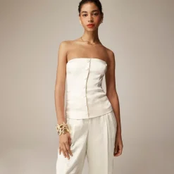Anna October© X J.Crew corset top in stretch satin