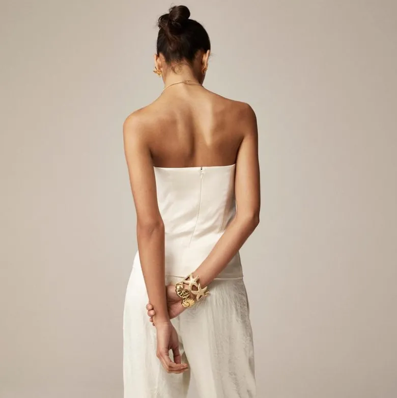 Anna October© X J.Crew corset top in stretch satin