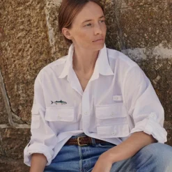 Atlantic Coastal Supplies X J.Crew cotton poplin fishing shirt