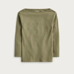 Ballet-sleeve top in lightweight stretch cotton blend