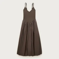 Basque-waist mixy dress