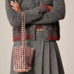 Beaded bucket bag