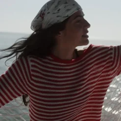 Boatneck sweater in stripe