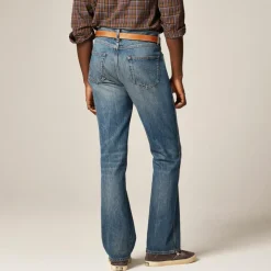 Bootcut creased jean in vintage medium wash