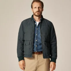 Box-quilt insulated bomber jacket with PrimaLoft®