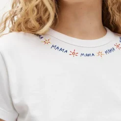 Boyfriend jersey classic-fit embroidered "Mama" T-shirt