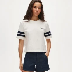 Boyfriend jersey relaxed cropped "Mama" graphic T-shirt
