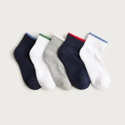 Boys' athletic ankle socks five-pack