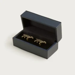 Brass dog cuff links