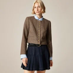 Bridgette lady jacket in houndstooth wool blend