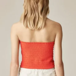 Broken-in jersey tube top with mirror embellishments