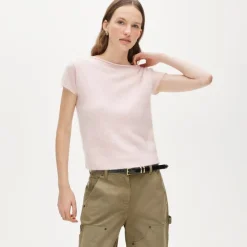 Brushed cashmere boatneck T-shirt