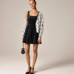 Brushed cashmere party cardigan in floral print