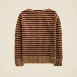 Brushed wool boatneck sweater in stripe