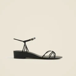 Brynn wedge sandals in metallic leather