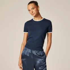 Carolyn layered sweater-tee in merino wool