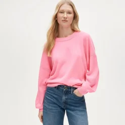 Cashmere blouson-sleeve sweater