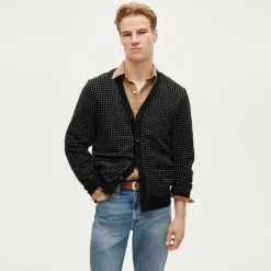 Cashmere cardigan in dot