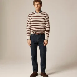 Cashmere crewneck sweater in double stripe