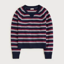 Cashmere crewneck sweatshirt in stripe