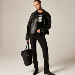 Cashmere high V-neck sweater in stripe