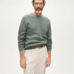 Cashmere rib-knit crewneck sweater