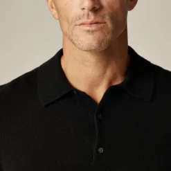 Cashmere short-sleeve sweater-polo
