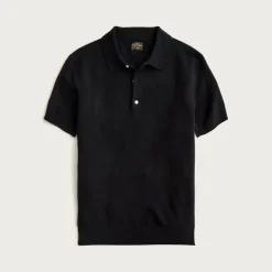 Cashmere short-sleeve sweater-polo