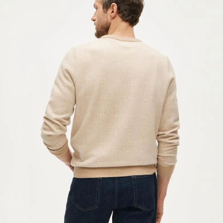 Cashmere sweater in glen plaid
