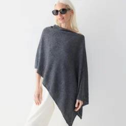 Cashmere-wool blend poncho