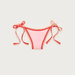 Cheeky crochet-trim string bikini bottom