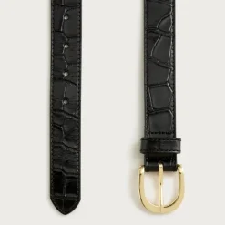 Classic belt in croc-embossed leather