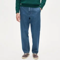 Classic chino in dobby indigo stripe