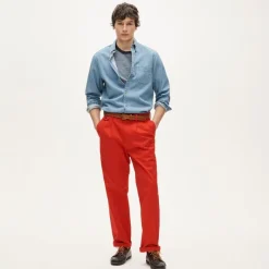 Classic double-pleated chino pant