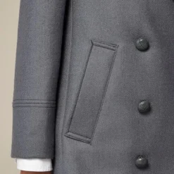 Classic peacoat in Italian wool-blend melton
