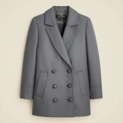 Classic peacoat in Italian wool-blend melton
