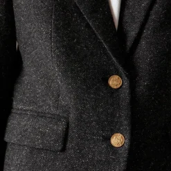 École blazer in herringbone wool blend