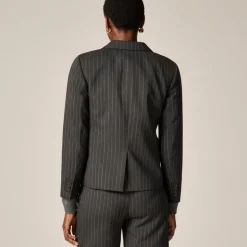 École blazer in striped Italian gauzy wool blend