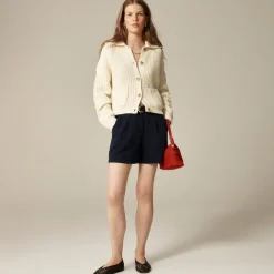 Collared crewneck cardigan