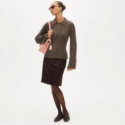 Collection cashmere twisted cable-knit cardigan
