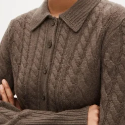 Collection cashmere twisted cable-knit cardigan