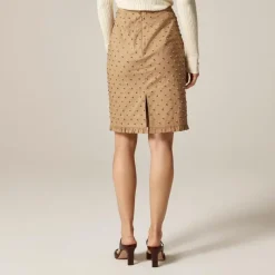 Collection embellished ruffle-trim pencil midi skirt in chino