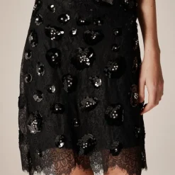 Collection lace-trim skirt with embellishments
