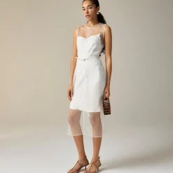 Collection layered shift dress in liquid organza